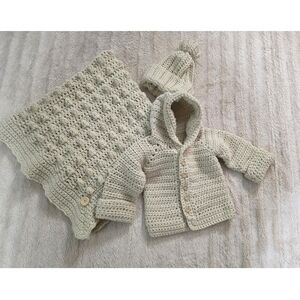 Handmade Cream Knit Baby Set